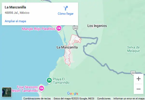 Mapa y Ubicación de La Manzanilla del Mar Jalisco México